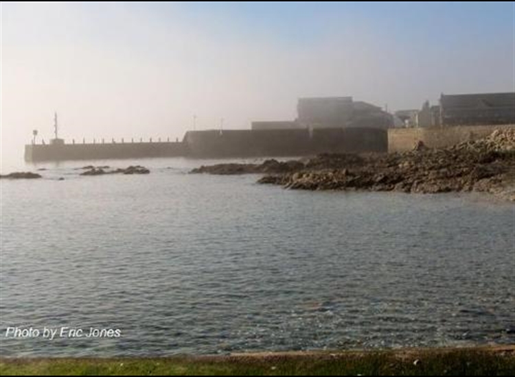 Annalong Harbour entrance from slipway on shore to the north