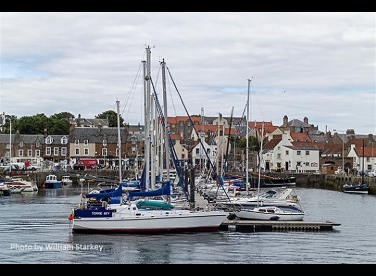 Anstruther inner harbour at high water showing the easterly pontoon