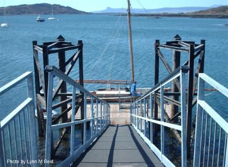Pontoon at Arisaig looking towards the entrance channel