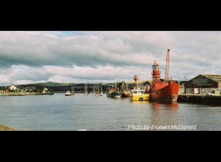 Arklow Harbour looking up river towards the yacht moorings