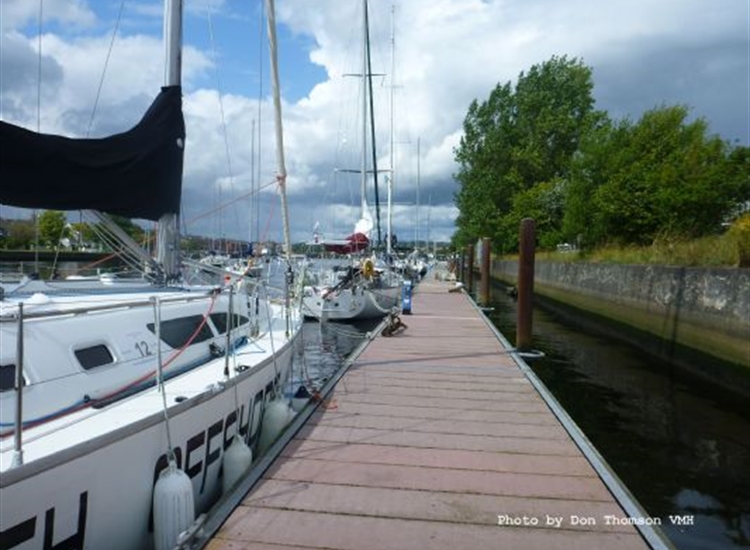 Long Pontoon in River