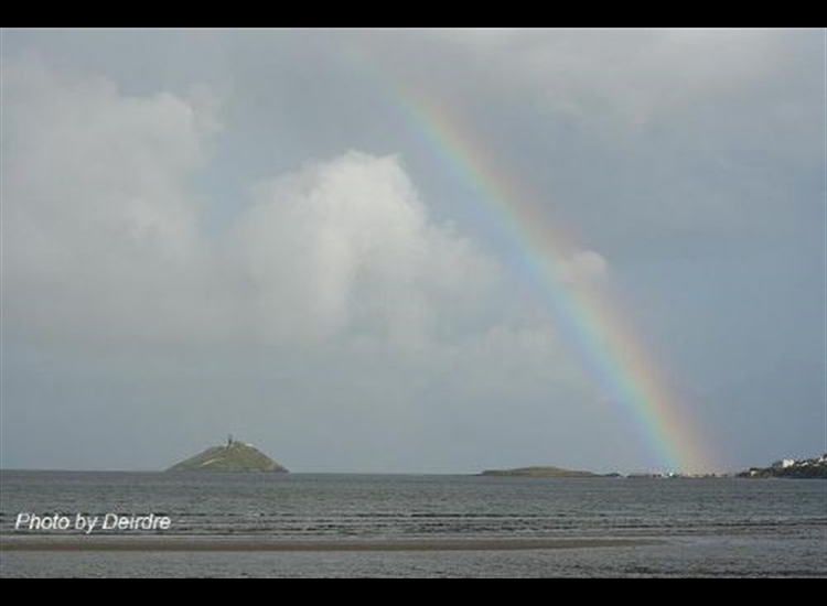 Ballycotton Harbour and Island from the shore to the NNE