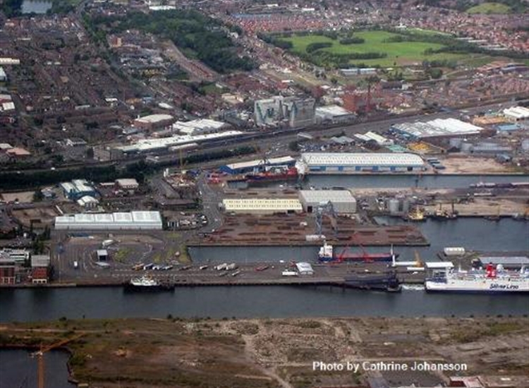 Befast Docks from SE. Top, Pollock basin. Middle, Barnet & York Docks
