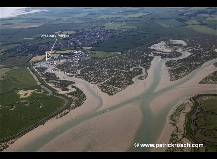 Tollesbury Marina looking West.