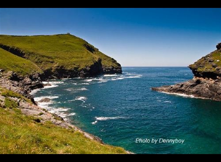 Bostcastle. Channel into the harbour on a calm day