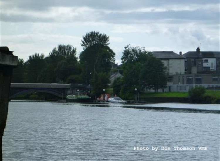 Looking up river to the West Bank Council Pontoon