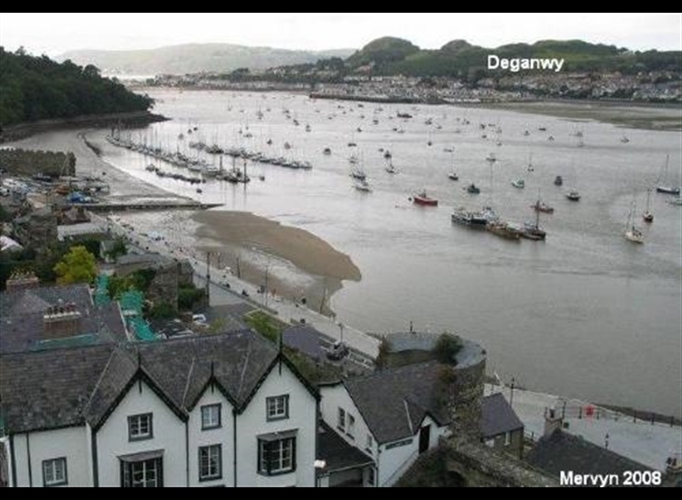 View from Conwy Castle, Deganwy Marina visible