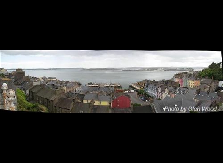 Cork harbour looking south over Haulbowline Island