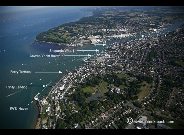 Cowes Moorings looking East