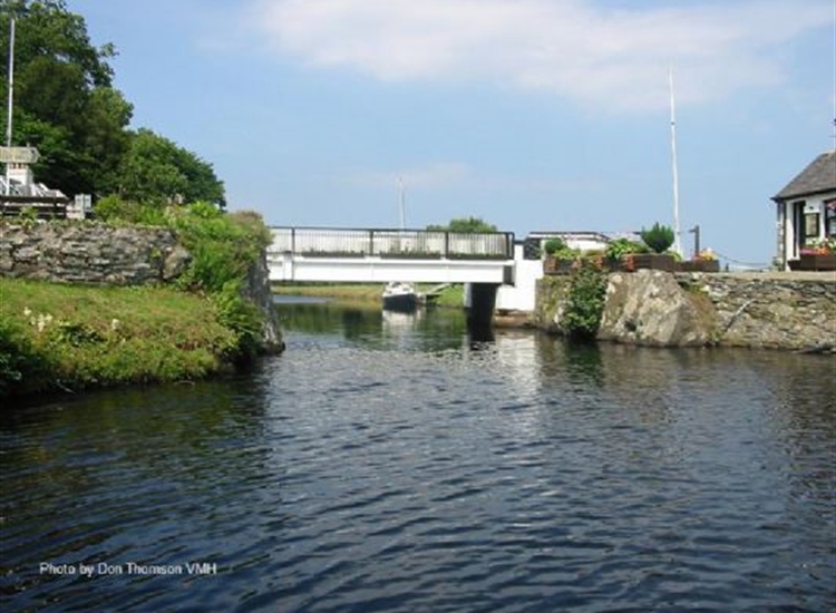 12 Crinan Canal. Bellanoch bridge looking westwards. Writer's boat on the other side