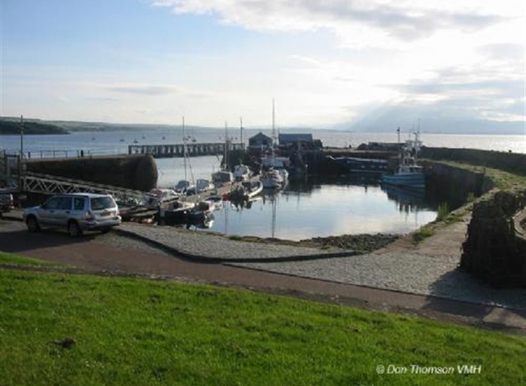 Cromarty looking WSW across harbour and the moorings