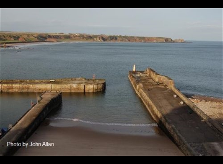 Cullen harbour entrance looking WNW