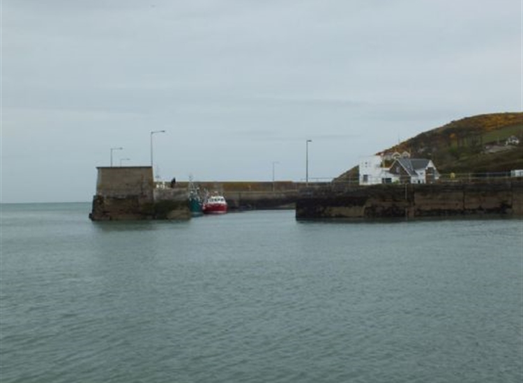 Helvick harbour entrance