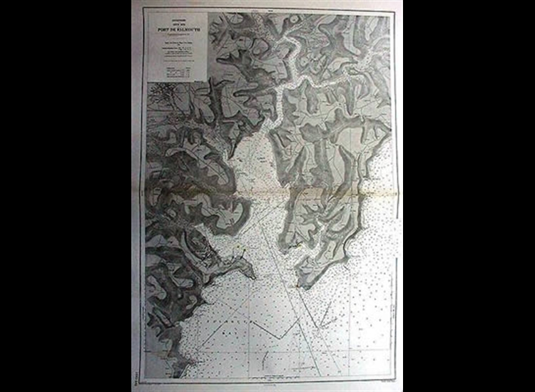 Falmouth Antique Chart, French copy of 1833 Admiralty Chart