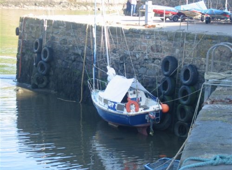 Fishguard Lower Harbour Shy Talk on her way to Scotland