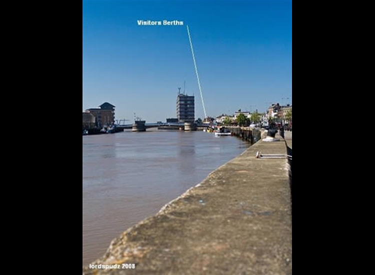 6.Looking Up River towards Bridge and Visitors Berths