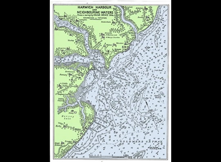 Old Chart of Harwich and Walton Backwaters
