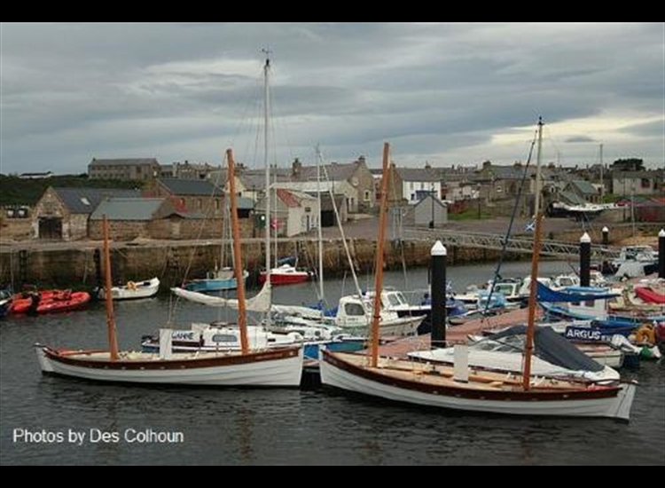 Hopeman. Gourdonstoun School boats on the hammerhead