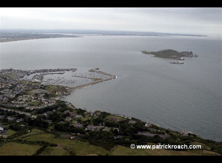 Howth looking NW past Ireland's Eye towards Malahide in distance
