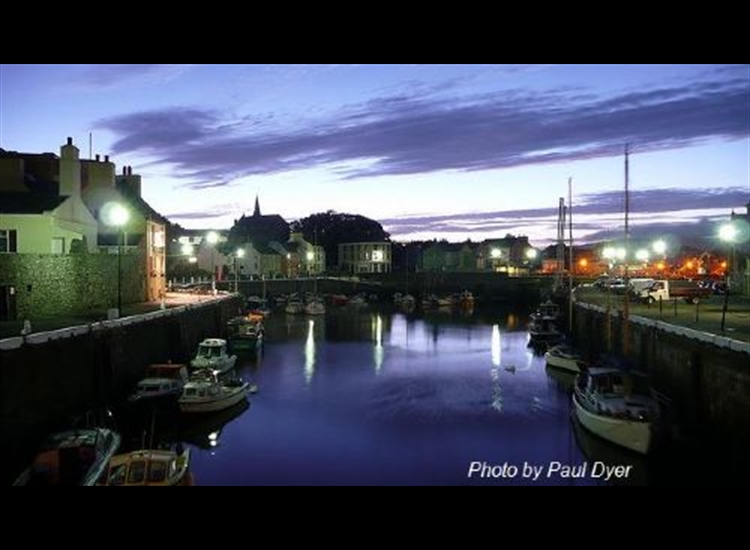 Castletown Inner Harbour looking inwards from footbridge