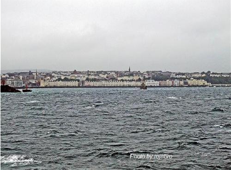 Douglas from the SE. End of Princess Alexandra Pier on left & Refuge Tower center