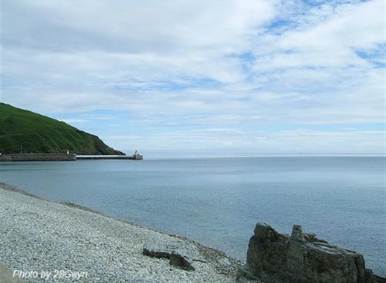Laxey. Harbour Entrance from beach to the West