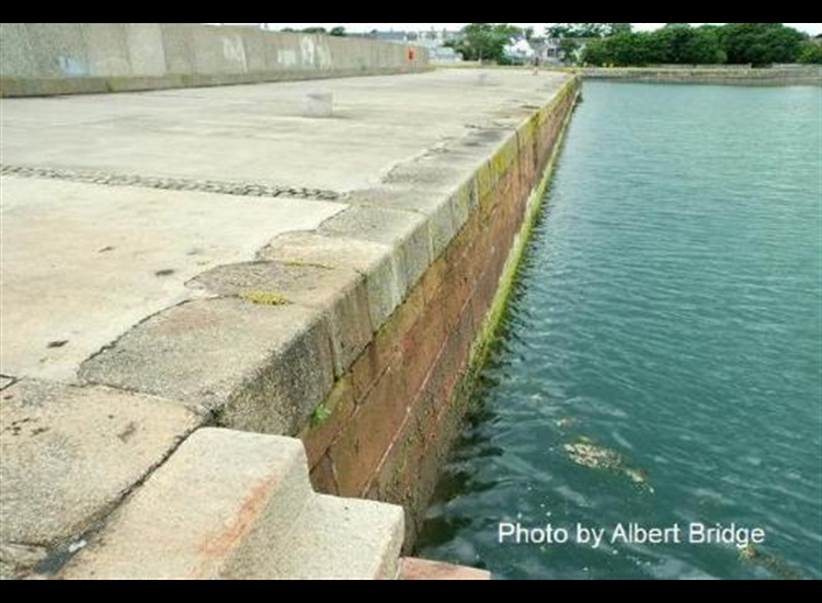 Killough Pier looking inland from the pier head at HW