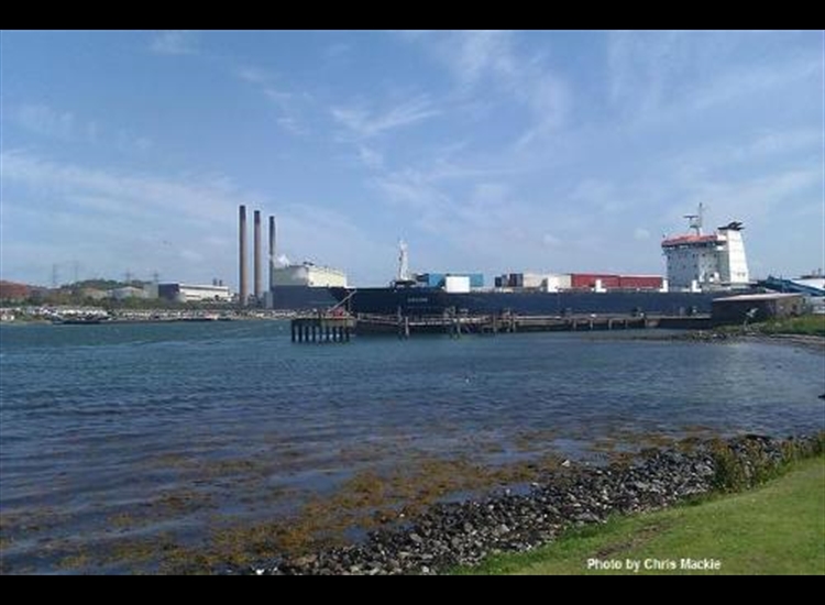 Looking across Entrance of Larne Lough towards the Boat Harbour