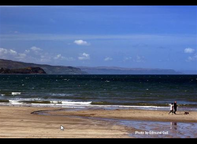 Looking up the Antrim Coast past Barr's Point from Brown's Bay