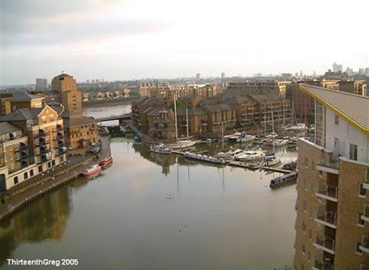 Limehouse Basin, view of lock