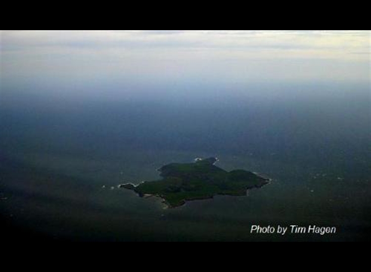 Lambay Island. Note how calm it is in the anchorages compared to outside