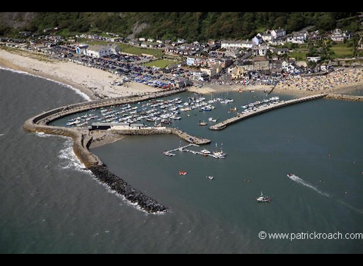 Aerial shot of Lyme Regis from the SE