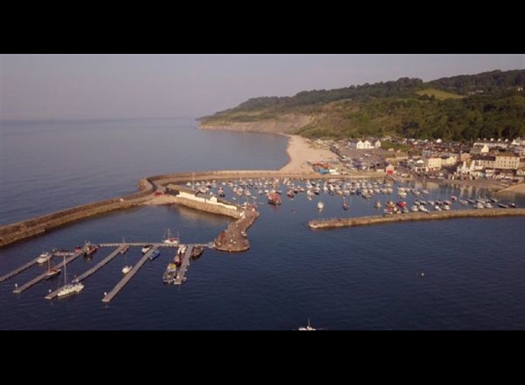 Lyme Regis Entrance from the air looking West