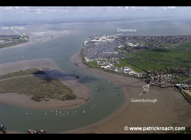 Queenborough, Sheerness and the entrance to the Medway