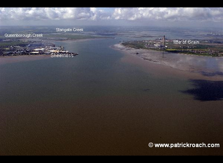 Sheerness looking SW into the Medway