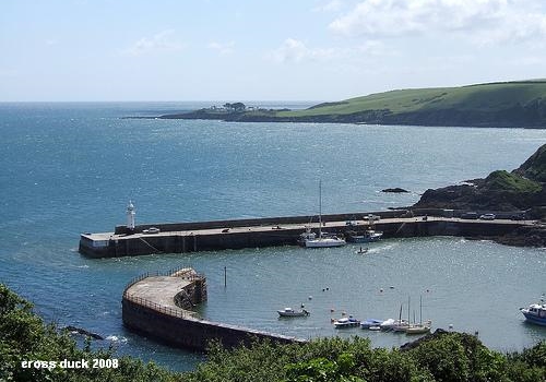Mevagissey Harbour, and useful anchorages in St Austells and Mevagissey Bays