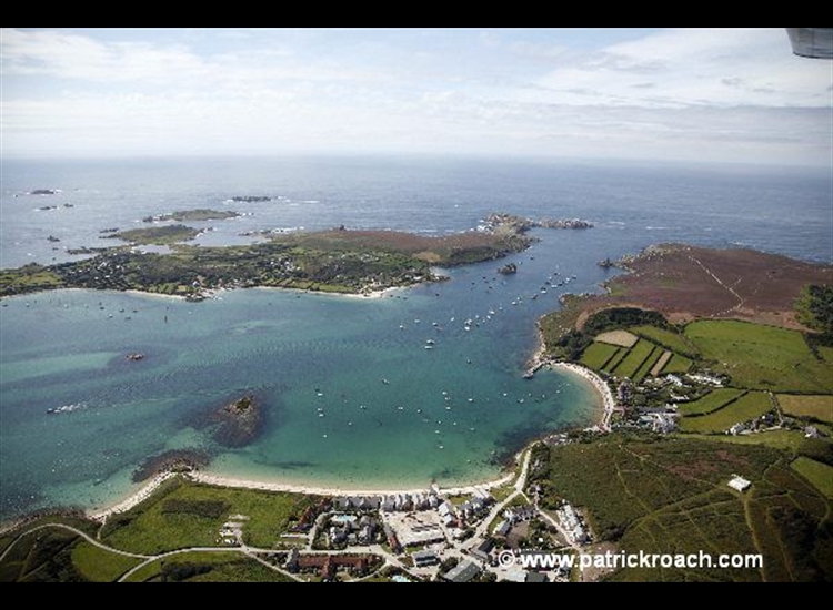 New Grimsby Sound and Bryher looking NNW