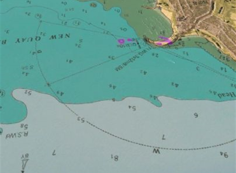 Visichart shot of New Quay Bay