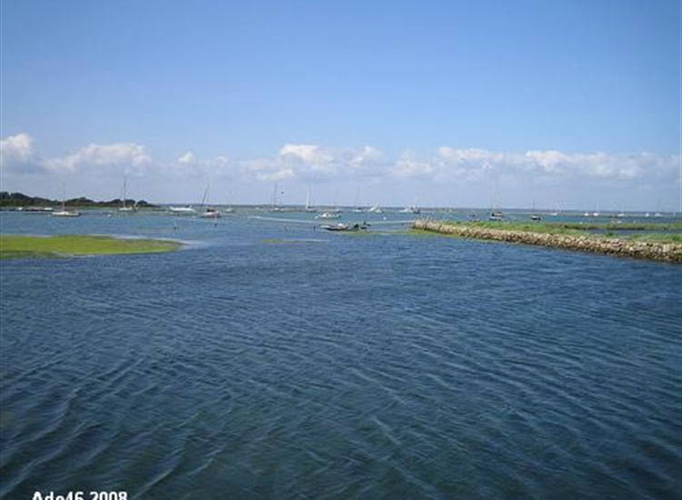 Looking across the creek, Anchorage in distance to the Right