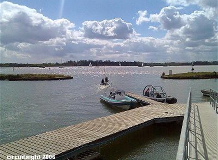 Suffolk Yacht Harbour, looking out to Orwell