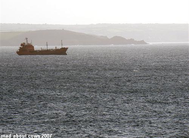 Ship at anchor, Mounts Bay