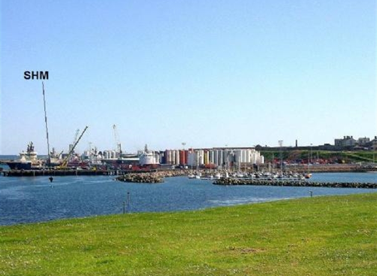 Peterhead from NNW showing SHM off the entrance