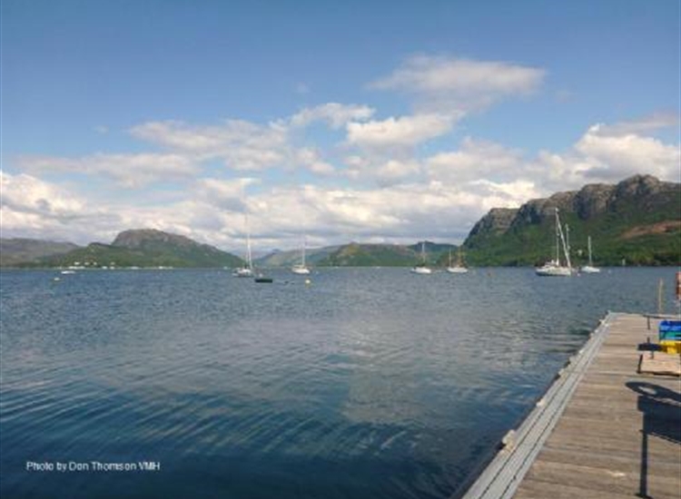 2. Looking up Loch Carron from the pontoon at Plockton