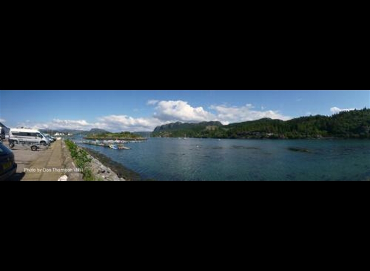6. Panorama of Plockton Bay with the dinghy pontoon in the foreground