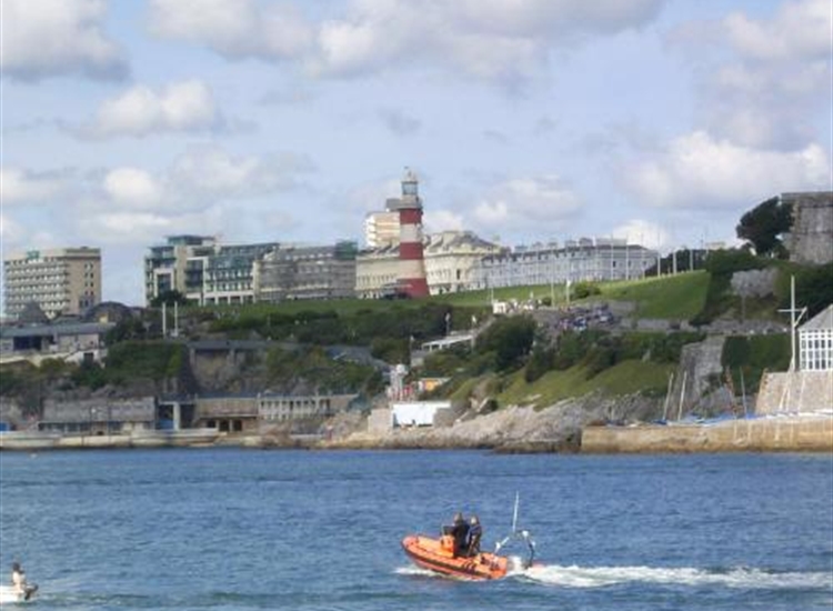 In front of The Hoe, Smeatons Disused Lighthouse