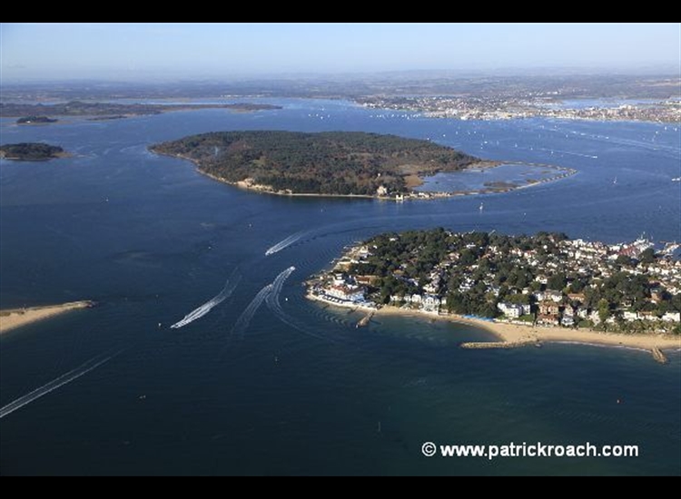 Poole Harbour Entrance looking West over Brownsea Island