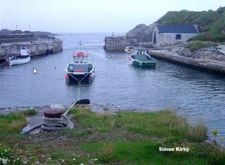 Ballintoy Harbour looking out along the approach line