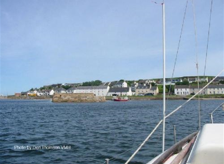 Portmahomack entrance. Running in to anchor