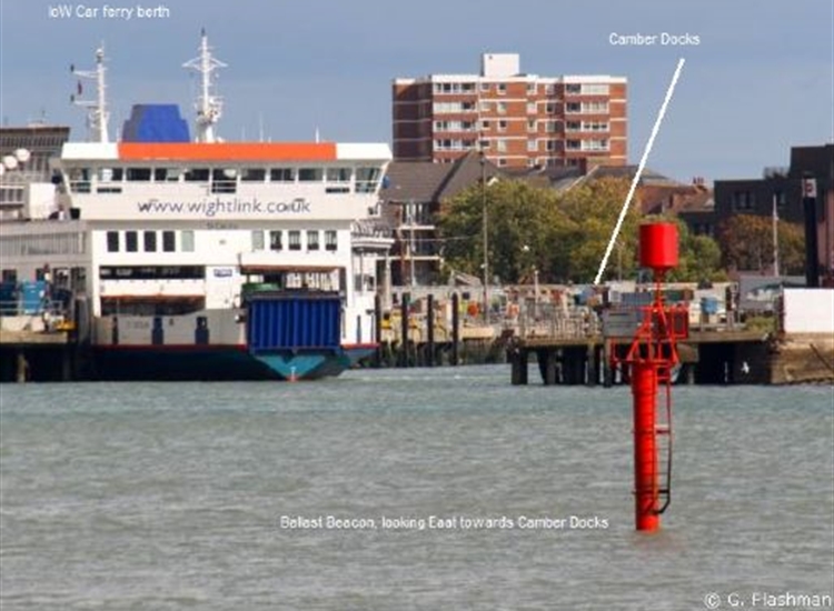 Ballast Beacon looking East towards Camber Dock
