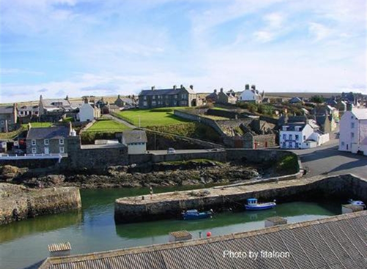 Portsoy looking east across the old harbour
